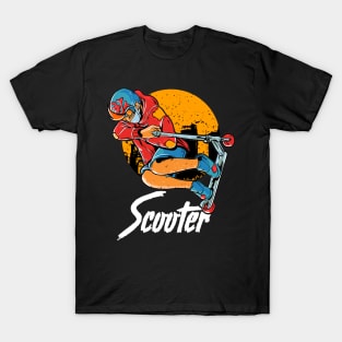 Cute & Funny Scooter Kid Riding Tricks T-Shirt